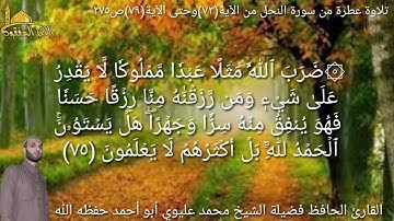 @يتلو علينا القارئ الحافظ فضيلة الشيخ محمد عليوي ماتيسر من سورة النحل من الآية(٧٣)حتى الآية(٧٩)ص٢٧٥