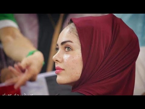 اجمل مشجعة عراقية في لعبة العراق والبحرين 2019