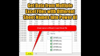 Get Data from Multiple Excel Files with Different Sheet Names into Power BI