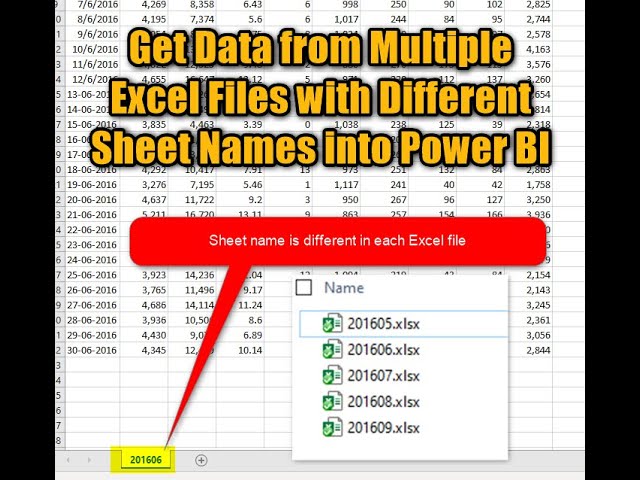 Get Data from Multiple Excel Files with Different Sheet Names into Power BI