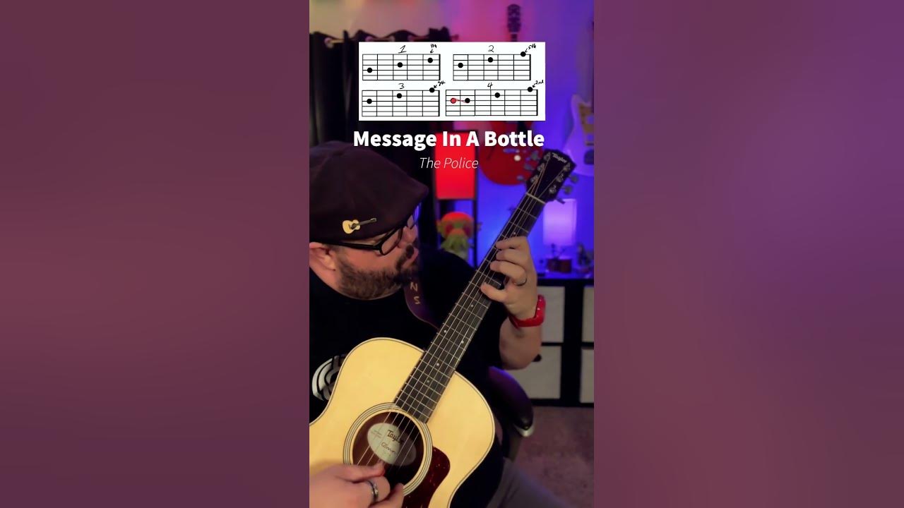Message In A Bottle by The Police Guitar Tutorial Lesson! #shorts #guitar #music #youtubeshorts