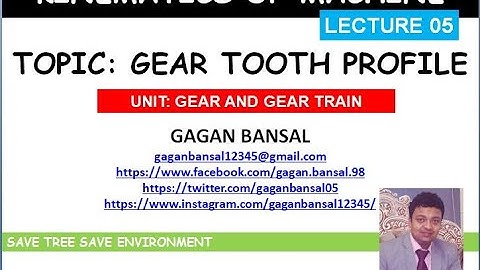 KO4L05 GEAR TOOTH PROFILE || GAGAN BANSAL || GRAPHIC ERA UNIVERSITY || GEAR AND GEAR TRAIN