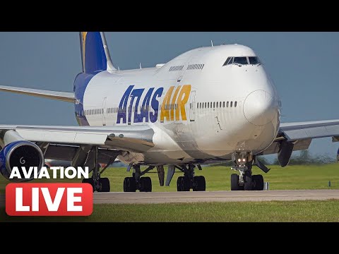🔴 Atlas Air 747 Due ✈️ Manchester Airport LIVE