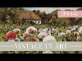 Vintage tv art  spring floral art  turn your tv into artwork