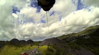 Europes longest zip line @ zipworld, Penrhyn Quarry, Bethesda