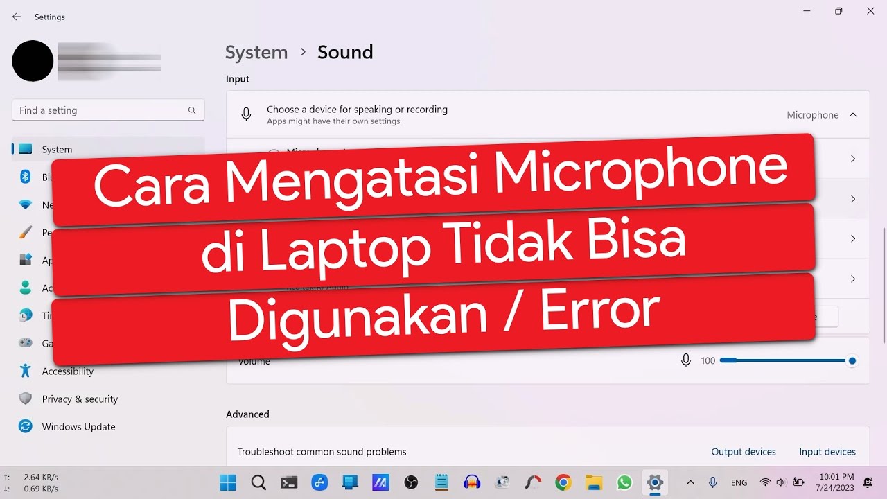 Cara Mengatasi Microphone Tidak Berfungsi di Laptop YouTube