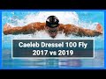Caeleb Dressel 100 Fly WR 2017 vs 2019