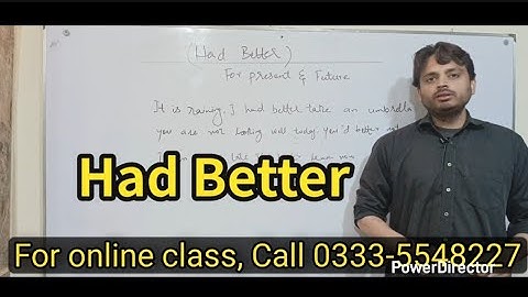 Complete Use of Had Better | Grammar | By Syed Ali Raza Kazmi