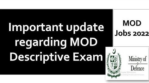important update regarding mod jobs 2022 | mod descriptive exam | result | www.recruitments.com.pk
