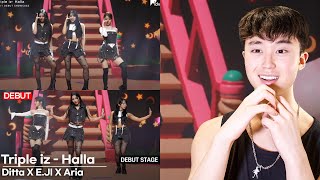 Triple iz - Halla [DEBUT Stage] | MEDIA SHOWCASE REACTION