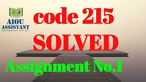 aiou solved Assignment autumn 2020 || code 215 Assignment no.01