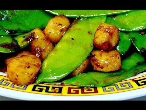 Stir Fry : Baby Scallop with Snow Peas in Oyster Sauce