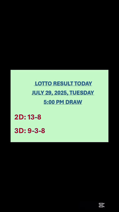 PCSO LOTTO RESULT TODAY JULY 29, 2025, TUESDAY5:00 PM DRAW #fyp #followers #lottoresulttoday #shorts