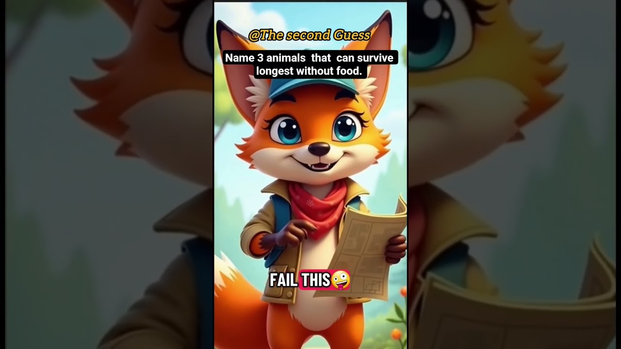 Riddle 42( Name three animals that can survive longest without food 😢) 