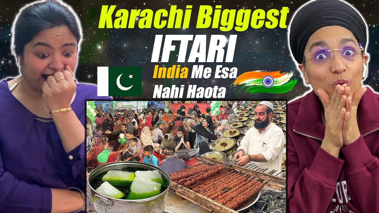 Indians Reaction to Biggest Roadside IFTAR in Karachi Pakistan | Huge Ramadan Iftar Preparations