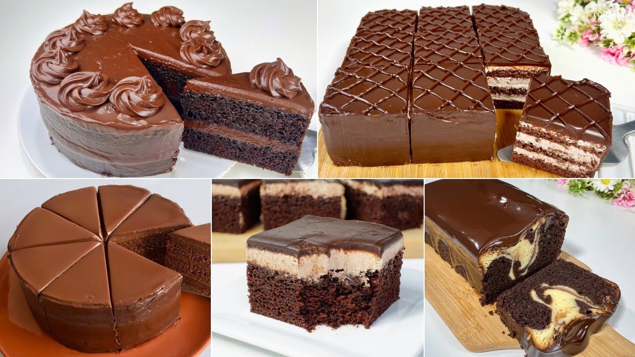 The Only 5 Chocolate Cake Recipes You Need! Simple and very tasty - YouTube