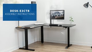DESK-E3CTB Corner Electric Desk Assembly by VIVO