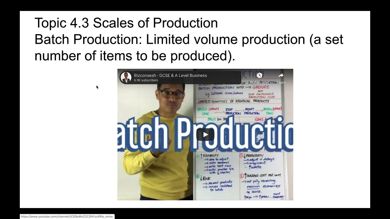 Design Technology Topic 4.3 Scales of Production YouTube