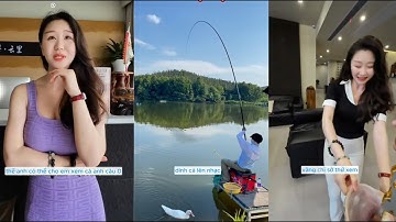 Anh cần thủ và bà chủ quán xinh đẹp 🎣 🎣🎣💥 #fishing #fish #cauca #caucagiaitri