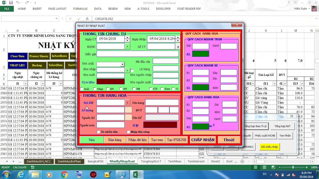 Phần mềm Excel quản lý kho thông minh bằng lập trình VBA