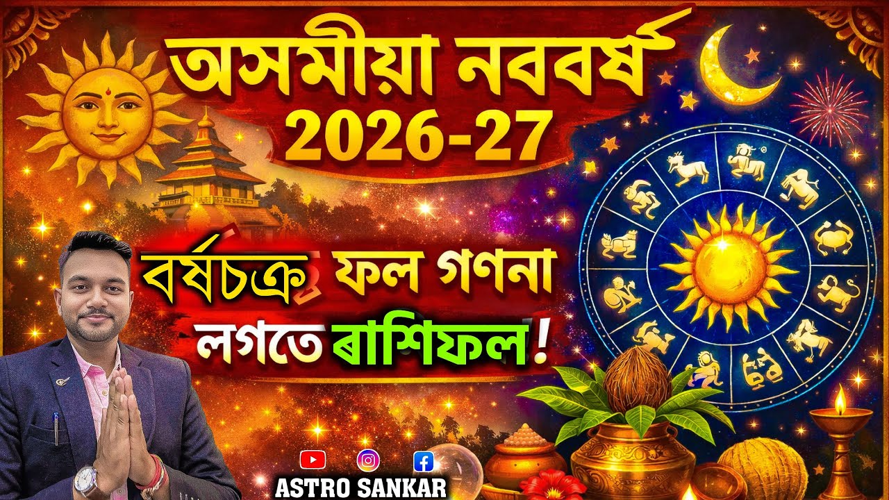 অসমীয়া নৱবৰ্ষৰ ৰাশিফল আৰু বৰ্ষচক্ৰ গণনা !!? Astro Sankar ।। Assamese Astrology