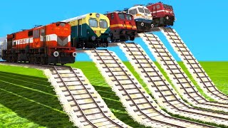 FIVE HIGH SPEED TRAINS PASSING THROUGH HIGH RISKY AND HIGH RISKY RAILWAY TRACKS|Train Simulator|
