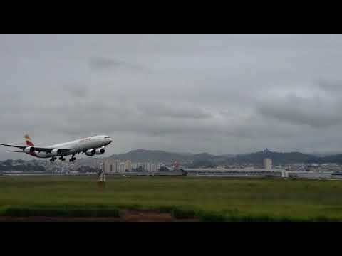 Airbus A340 - Iberia - pouso em GRU Airport!