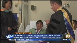 Carlsbad teen gets high school diploma in hospital room