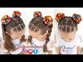 Penteado Infantil Rede em Ligas com Maria Chiquinha | Two Ponytails or Buns with Elastics for Girls