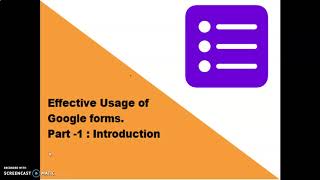 Google Forms Part 1 - Introduction