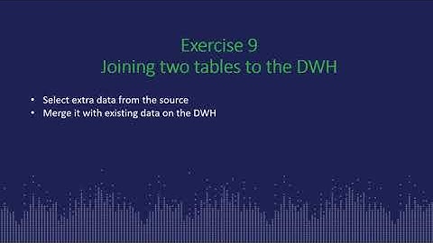 Jet Analytics Basic - Exercise 9 Joining two tables to the DWH