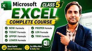 ✅ Learn Excel Class 5 | Most Useful Excel Formulas for Daily Office Work | Text Formula