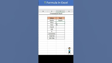 T Formula in Excel #msexcel #excel #exceltips #exceltutorial #microsoftexcel #developer #shorts