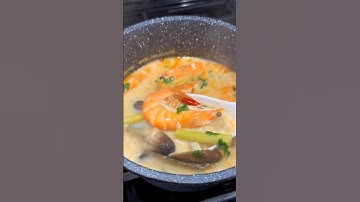 Cara membuat Sup Tom Yum Krim ASLI! 🦐 #resep #makanan #masakanasian #makananlaut #thailand #makananthailand #enak