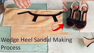 Art of Wedge Heel Sandal Making | Handmade  Wedge Heel Sandal Making  with Simple Tools