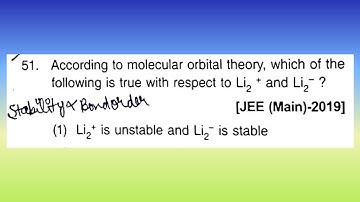 According to Molecular orbital theory which of the following is true with...I Doubtify JEE