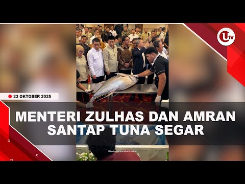 MOMEN MENTERI ZULHAS DAN AMRAN SAKSIKAN PEMOTONGAN TUNA 70 KILOGRAM | U-NEWS