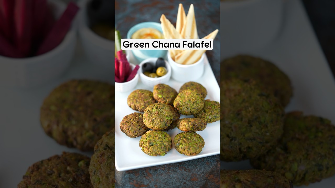 Dip the winter special Green Chana Falafel in a simple hummus for a delightful meal 🧆 #winterkatadka