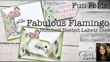 Stitched Nested Label Dies Fun Folds Fabulous Flamingo Stampin
