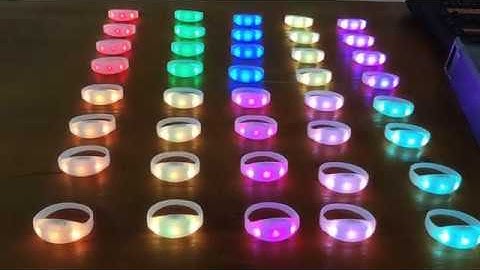 GFLAI Light Up LED Bracelets 10 ZONES Remote Control DMX512  Programmable for Concert Events