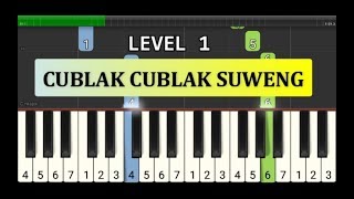 not piano cublak cublak suweng - tutorial level 1 - lagu daerah nusantara -  jawa tengah - timur