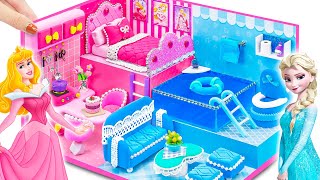 HOT and COLD Idea - Building Pink and Blue House has 4 Rooms use Polymer Clay ❤️ DIY Miniature House