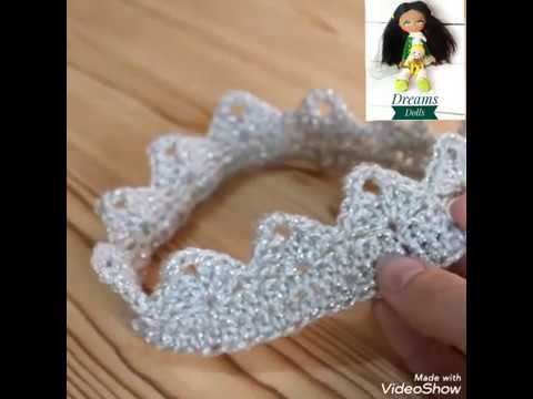 How  to make crochet crown. كيفية عمل تاج كروشيه سهل جدا