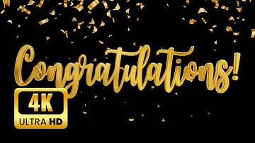 Congratulations 4K background | TV Screensaver | Gold and Black 1 Hour No sound