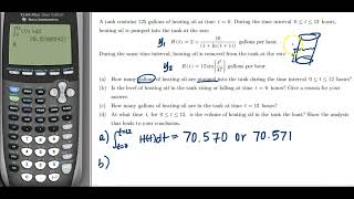 AP Calculus FRQ: Tank Problem with Inflow and Outflow | Net Change, Rates, and Accumulation