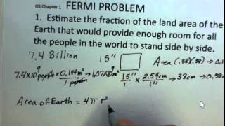Fermi Problem, All People on Earth Standing in One Location