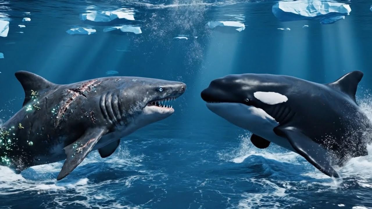 Cuộc đối đầu tĩnh lặng giữa cá mập và cá voi sát thủ trong lòng biển xanh thẳm