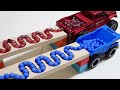Marble Run Race ☆ HABA Double Slope, Dump Truck & JR Train # 28