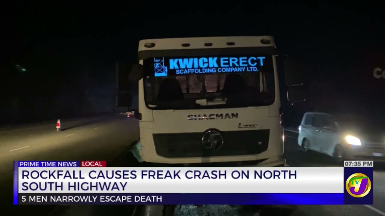 Rockfall Causes Freak Crash On North South Highway | TVJ News