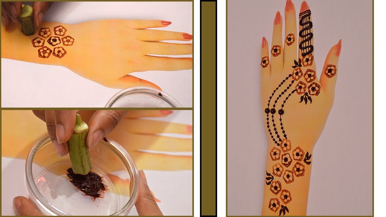 Simple Mehndi Trick By Using Lady Finger In The Most Unique Way 5